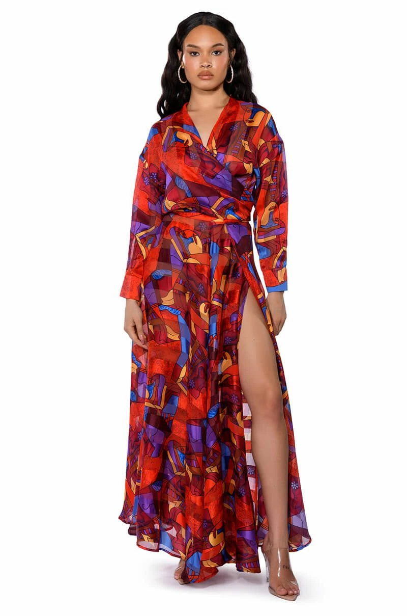 AESTHETIC SCARF PRINT MAXI SKIRT - Image 3