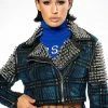 ALL MY LOVING PLAID RHINESTONE MOTO