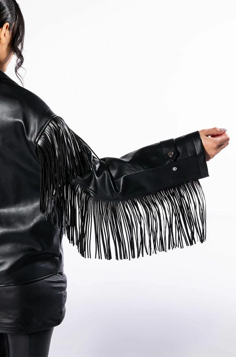 AZALEA WANG THE BOYFRIEND COWGIRL PU MOTO JACKET - Image 7