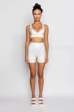 BASIC LUXE WHITE BIKER SHORT -AKIRA store basic luxe white biker short white 10 10