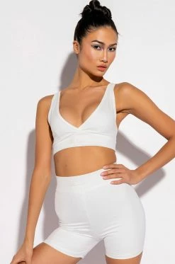 BASIC LUXE WHITE BIKER SHORT -AKIRA store basic luxe white biker short white 4 4