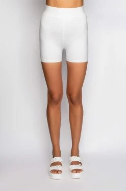 BASIC LUXE WHITE BIKER SHORT -AKIRA store basic luxe white biker short white 6 6