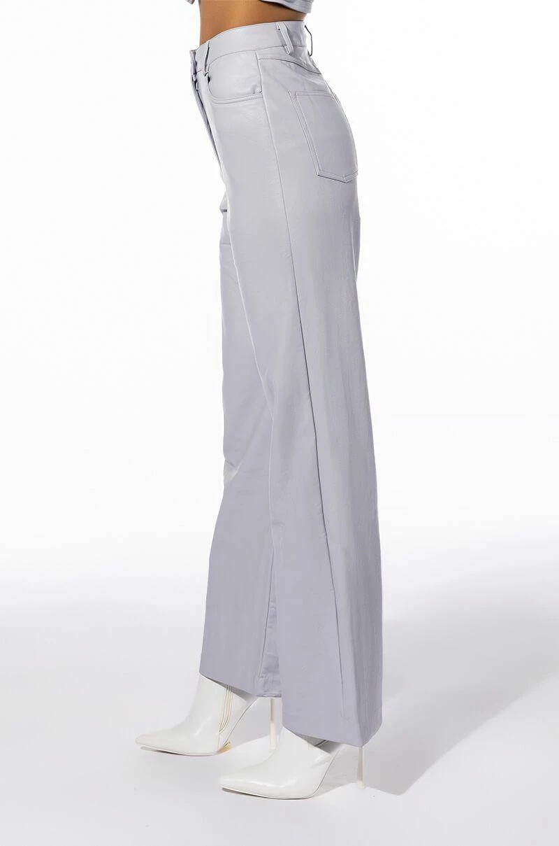 BE ABOUT IT FAUX LEATHER WIDE LEG PANTS - Image 4