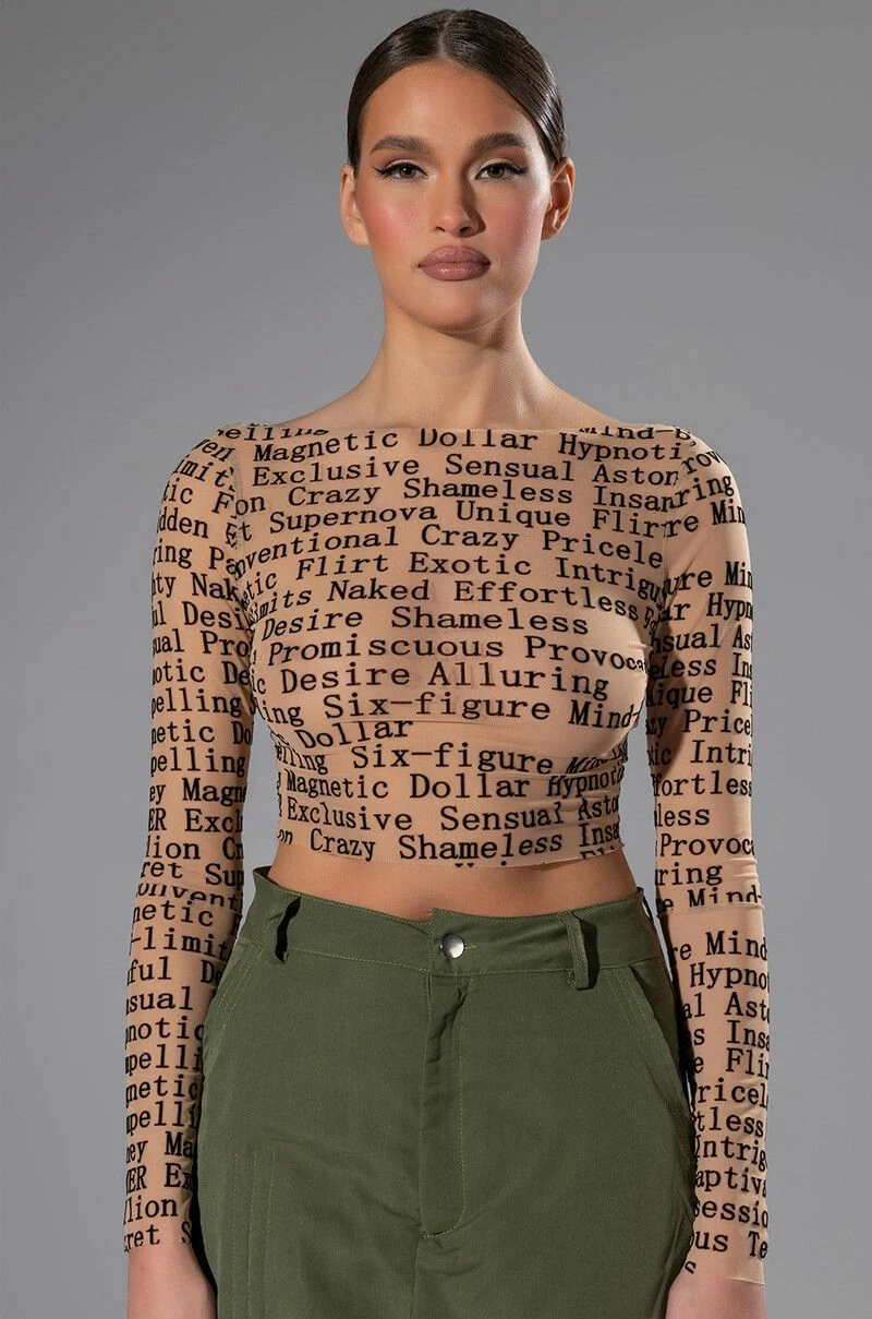 BOW DOWN MESH LONG SLEEVE TOP - Image 2