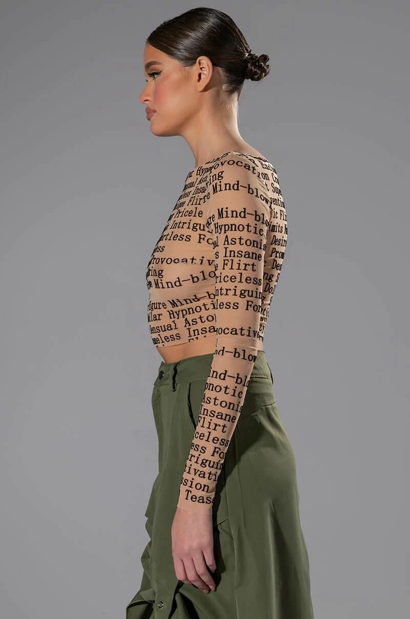 BOW DOWN MESH LONG SLEEVE TOP - Image 5