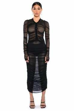 DASHING MESH TIGHT FITTED BUTTON DOWN -AKIRA store dashing mesh tight fitted button down black 3 3