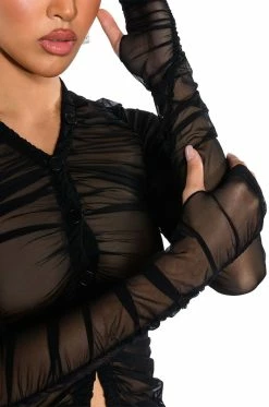 DASHING MESH TIGHT FITTED BUTTON DOWN -AKIRA store dashing mesh tight fitted button down black 7 7
