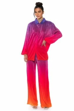 DAY TO NIGHT PLEATED SATIN BUTTON DOWN IN RED MULTI 11 DAY TO NIGHT PLEATED SATIN BUTTON DOWN IN RED MULTI -AKIRA store day to night pleated satin button down in red multi red multi 4 4