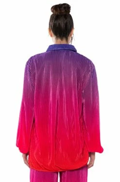 DAY TO NIGHT PLEATED SATIN BUTTON DOWN IN RED MULTI 14 DAY TO NIGHT PLEATED SATIN BUTTON DOWN IN RED MULTI -AKIRA store day to night pleated satin button down in red multi red multi 7 7