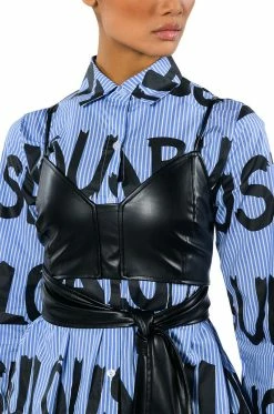 EFFORTLESSLY FAB BRA DETAIL LAYERED BUTTON DOWN BLOUSE 19 EFFORTLESSLY FAB BRA DETAIL LAYERED BUTTON DOWN BLOUSE -AKIRA store effortlessly fab bra detail layered button down blouse blue multi 10 10