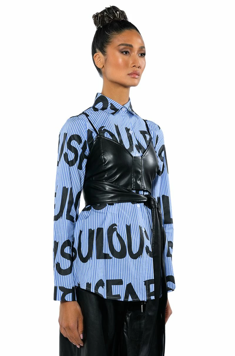EFFORTLESSLY FAB BRA DETAIL LAYERED BUTTON DOWN BLOUSE 6 EFFORTLESSLY FAB BRA DETAIL LAYERED BUTTON DOWN BLOUSE - Image 6