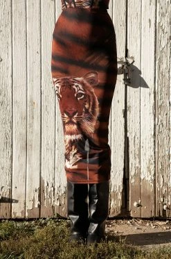 EYE OF THE TIGER MESH MIDI SKIRT -AKIRA store eye of the tiger mesh midi skirt multi 3 3
