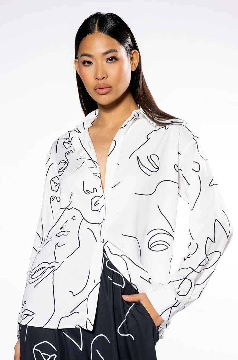 FACES BUTTON DOWN BLOUSE - Image 2