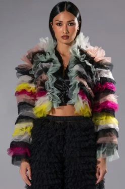 STATEMENT LAYERED RUFFLE BLOUSE