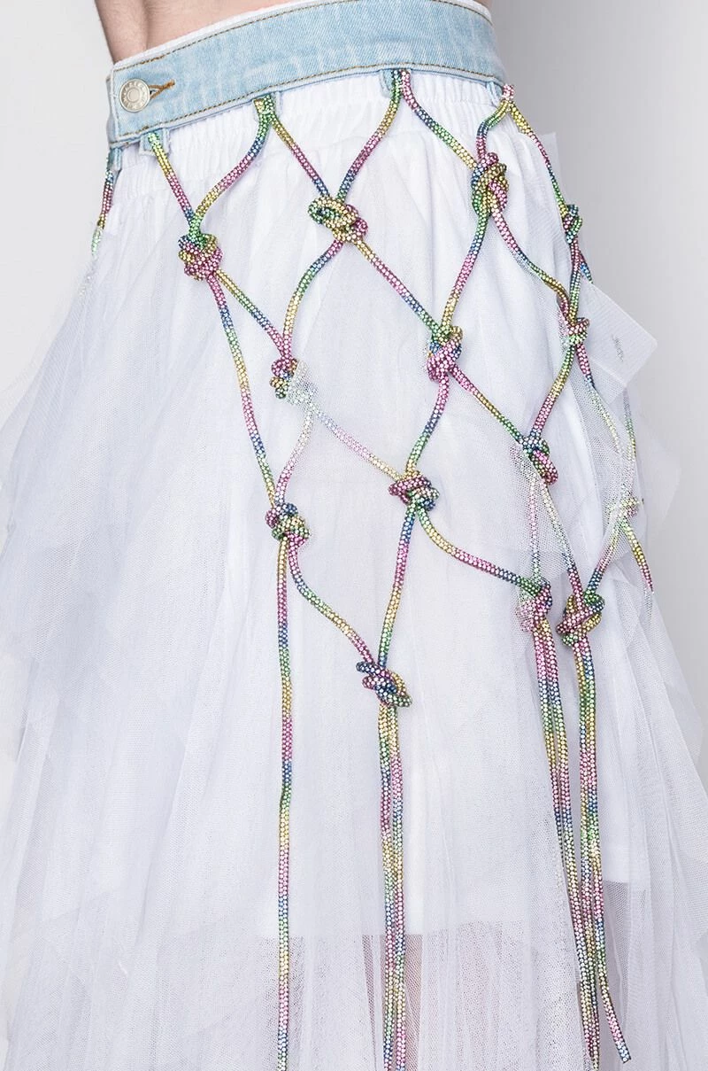 I AM ME CLYDE RAINBOW RHINESTONE CORD DENIM BELT - Image 13