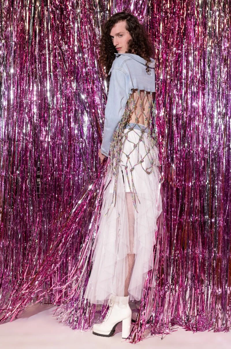 I AM ME CLYDE RAINBOW RHINESTONE CORD DENIM BELT - Image 7