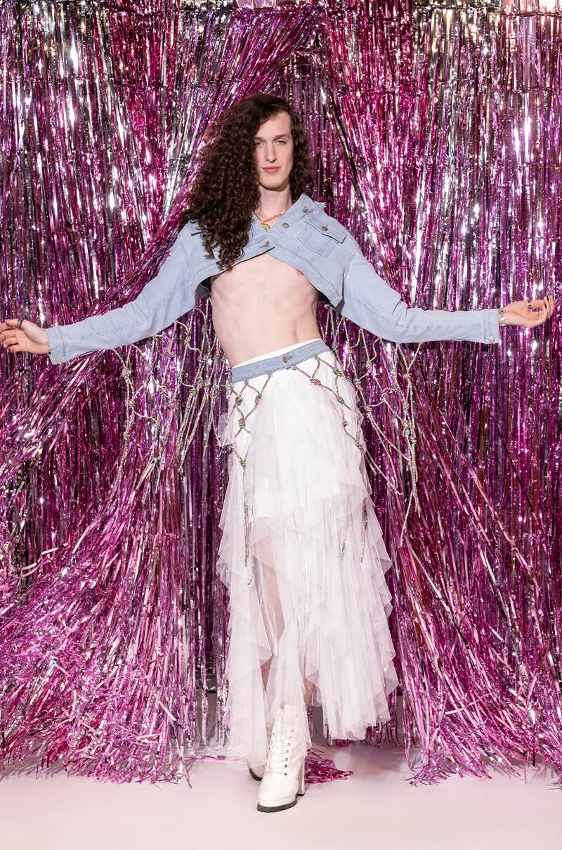 I AM ME CLYDE RAINBOW RHINESTONE CORD DENIM BELT - Image 8