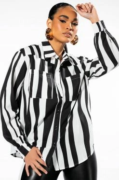 IT WAS ALL AN ILLUSION BUTTON DOWN BLOUSE