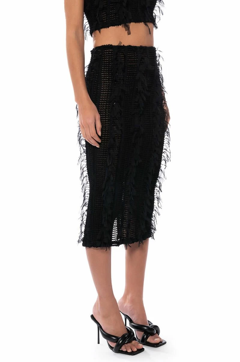 ITS A WRAP MACRAME MESH BODYCON MIDI SKIRT - Image 2