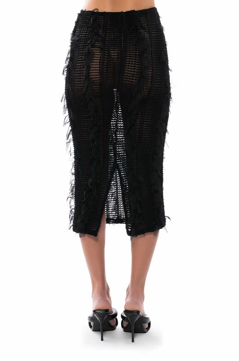 ITS A WRAP MACRAME MESH BODYCON MIDI SKIRT - Image 7