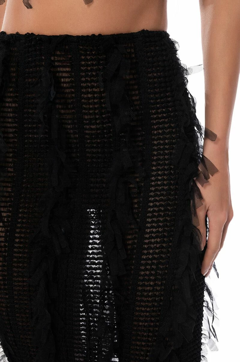 ITS A WRAP MACRAME MESH BODYCON MIDI SKIRT - Image 8