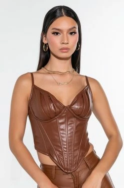 ITTY BITTY PRETTY PU SNATCHED CORSET