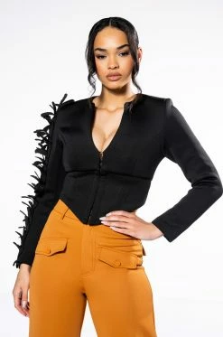 LOVELESS SCUBA CORSET BLOUSE