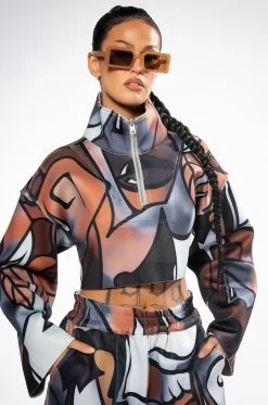 MAIN SQUEEZE REVERSIBLE PRINTED SCUBA SWEATSHIRT