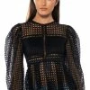 MAKE THE WORLD YOURS PEPLUM FITTED LONG SLEEVE BLOUSE