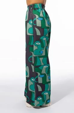 MEDUSA WIDE LEG SCUBA SWEATPANTS 12 MEDUSA WIDE LEG SCUBA SWEATPANTS -AKIRA store medusa wide leg scuba sweatpants green multi 5 5