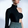 MIA BANDEAU DETAIL MOCK NECK BODYSUIT