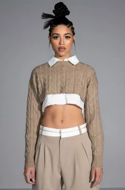 MOST LIKELY TO SUCCEED LAYERED CROP SWEATER