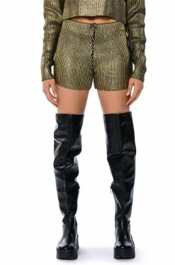 NEBULA COATED METALLIC KNIT SHORT