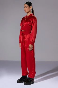 NEVER BORING SATIN DRAWSTRING JOGGER -AKIRA store never boring satin drawstring jogger rust 3 3
