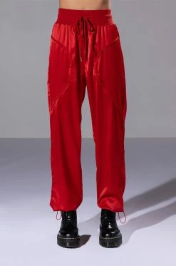 NEVER BORING SATIN DRAWSTRING JOGGER -AKIRA store never boring satin drawstring jogger rust 4 4