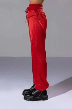 NEVER BORING SATIN DRAWSTRING JOGGER -AKIRA store never boring satin drawstring jogger rust 5 5