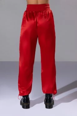 NEVER BORING SATIN DRAWSTRING JOGGER -AKIRA store never boring satin drawstring jogger rust 6 6