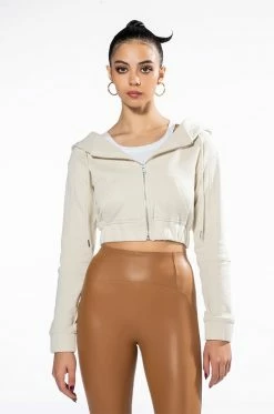 NEW RULES CROPPED HOODIE -AKIRA store new rules cropped hoodie ivory 4 4