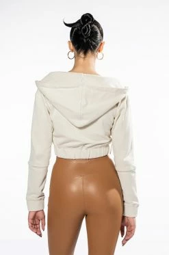 NEW RULES CROPPED HOODIE -AKIRA store new rules cropped hoodie ivory 6 6