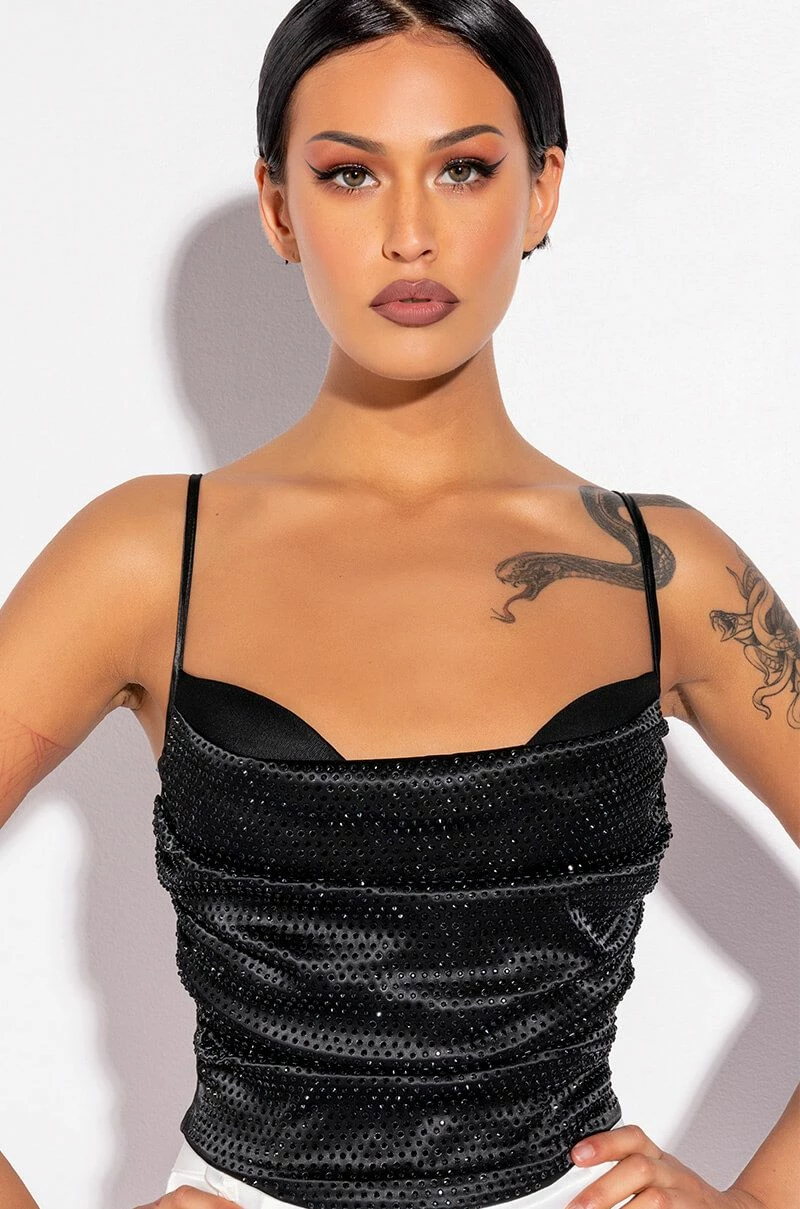 NOVA GIRL RHINESTONE COWL NECK TANK 1 NOVA GIRL RHINESTONE COWL NECK TANK