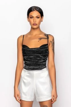 NOVA GIRL RHINESTONE COWL NECK TANK 9 NOVA GIRL RHINESTONE COWL NECK TANK -AKIRA store nova girl rhinestone cowl neck tank black 3 3