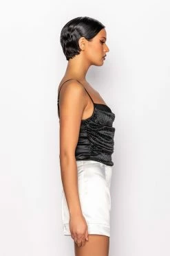 NOVA GIRL RHINESTONE COWL NECK TANK 10 NOVA GIRL RHINESTONE COWL NECK TANK -AKIRA store nova girl rhinestone cowl neck tank black 4 4