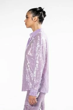 OH YOU FANCY SEQUIN BUTTON DOWN BLOUSE