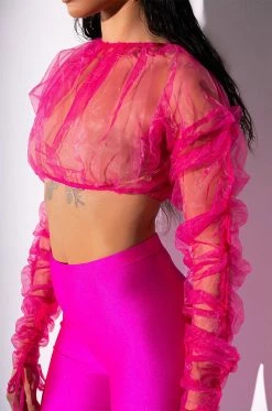 OLD ENGLISH ORGANZA MICRO BLOUSE 12 OLD ENGLISH ORGANZA MICRO BLOUSE -AKIRA store old english organza micro blouse pink 7 7