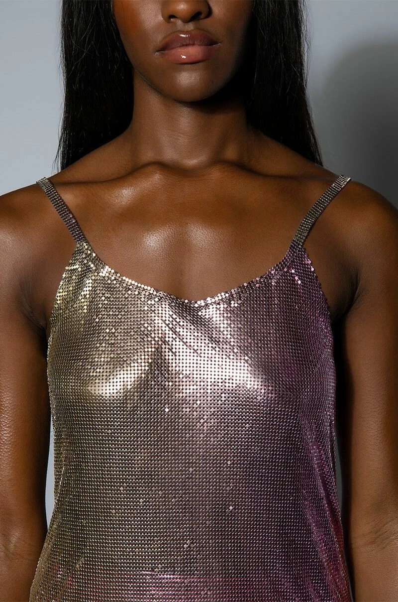 ONE MORE WEEKEND HIGH SHINE CHAINMAIL TANK TOP - Image 8