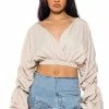 OPHELIA RUCHED LONG SLEEVE BLOUSE