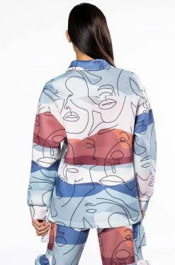 OVERSIZED PRINTED BUTTON DOWN -AKIRA store oversized printed button down multi 6 6