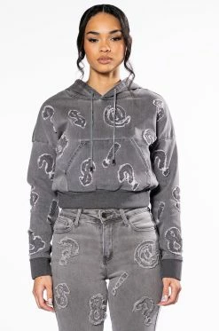 PATCH DETAIL SOFT DENIM HOODIE 11 PATCH DETAIL SOFT DENIM HOODIE -AKIRA store patch detail soft denim hoodie grey 4 4
