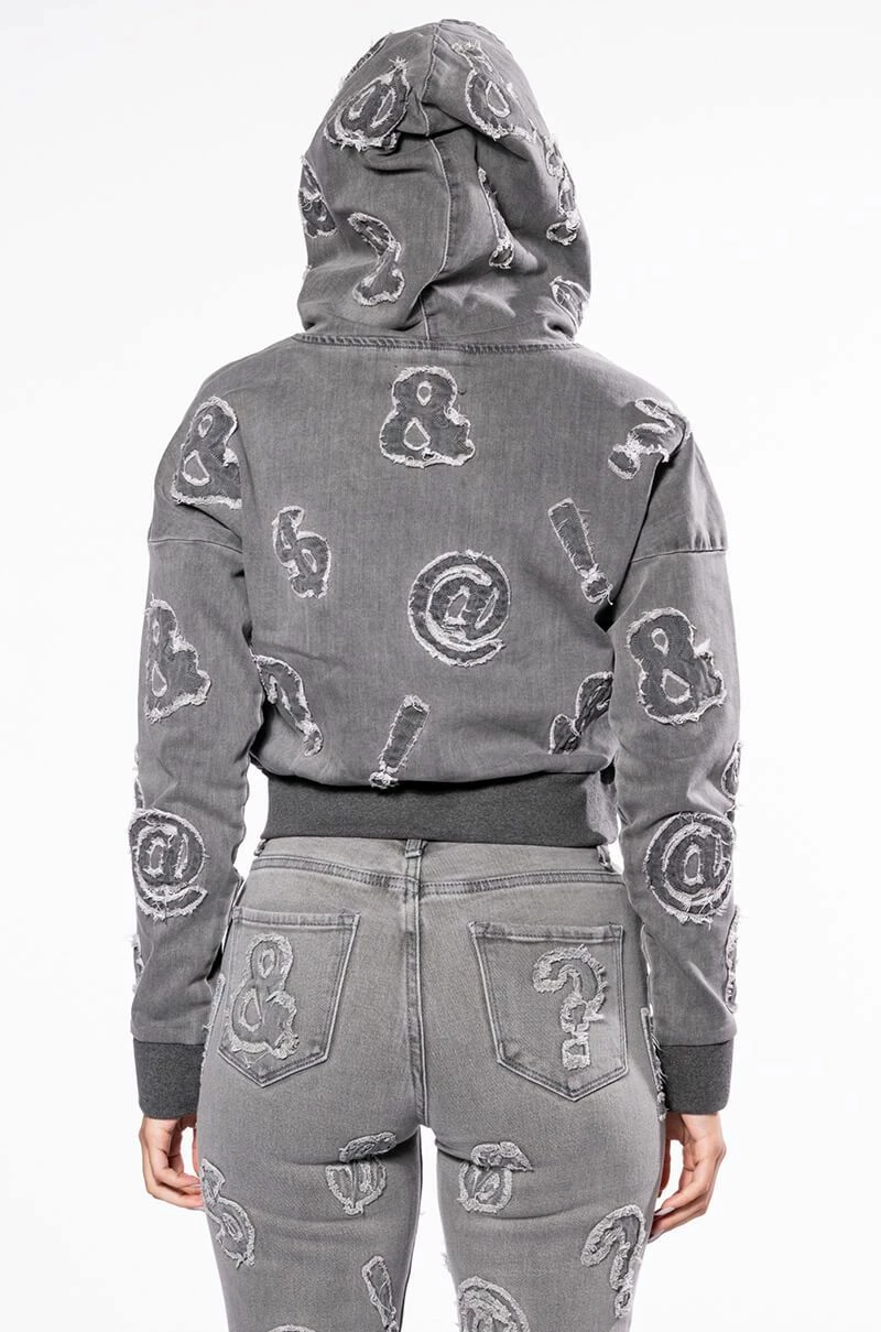 PATCH DETAIL SOFT DENIM HOODIE 6 PATCH DETAIL SOFT DENIM HOODIE - Image 6