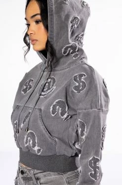 PATCH DETAIL SOFT DENIM HOODIE 14 PATCH DETAIL SOFT DENIM HOODIE -AKIRA store patch detail soft denim hoodie grey 7 7